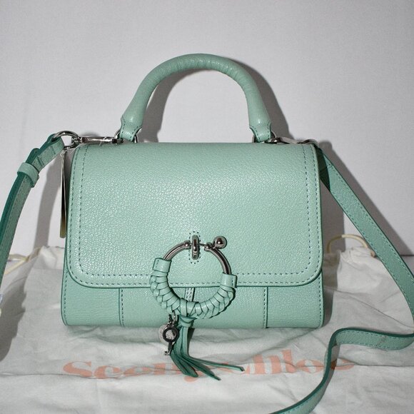 See by Chloe Joan Ladylike Leather Shoulder Bag in Blowy Blue #CHS24SSC24051 NWT - Picture 1 of 11